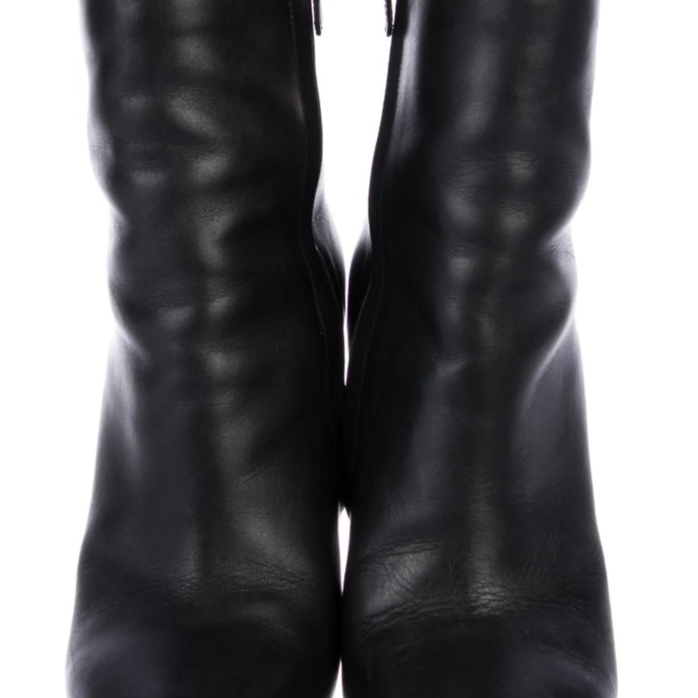 Givenchy Black Leather Ankle Booties with Tan Accent - Picture 3 of 5
